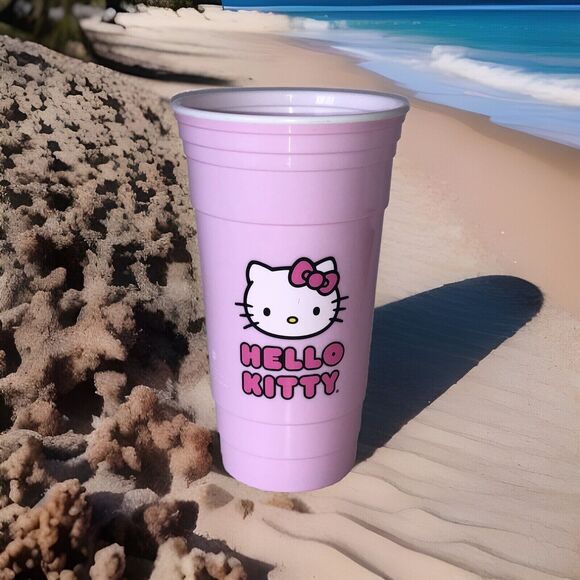 Sanrio HELLO KITTY Pink Tumbler Double Wall Insulated 32 oz Cold Beverages Only - Picture 1 of 6